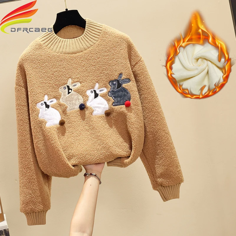 Cashmere Sweater Women Winter Clothes 2018 New Arrivals Long Sleeve Animal Embroidery High Quality Thicken Warm Pullover | Женская