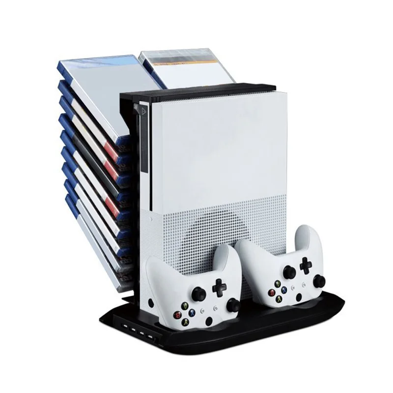 Mutilfunction Stand Holder Console Cooling Fan Stands Game Console Vertical Stand W/ USB Storage