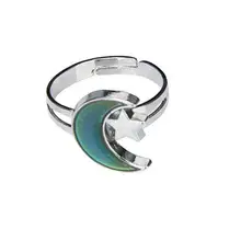 Новинка; Роскошная Модные украшения Для женщин Для мужчин луна и звезды Форма Цвет смена настроения кольцо чувства эмоции сменный регулируемый ремешок