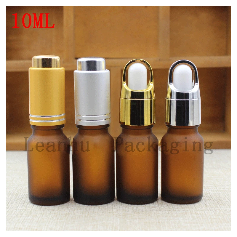 Wholesale Women's Personal Care Essential Oil Bottle 10ML Brown Ground Glass Cosmetic Dropper