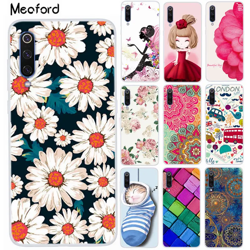 

For Xiaomi Mi 9 Phone Case Cover Cute Soft Silicone Back Cover For Xiaomi Mi9 Cases Clear TPU Coque For Xiaomi Mi 9 Global 6gb
