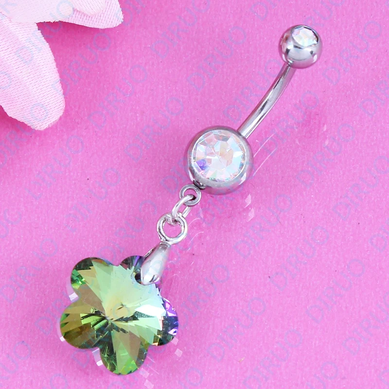 Body piercing jewelry Double Star Belly button ring navel bar Nickel