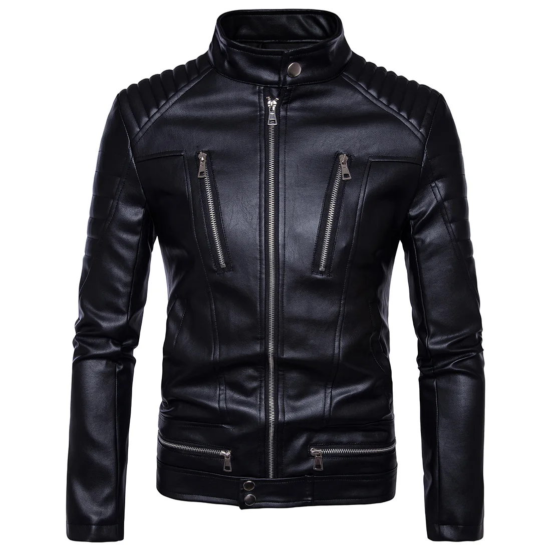 Мужские кожаные куртки в стиле панк, зимняя мотоциклетная куртка, Мужская ветровка из искусственной кожи, байкерское пальто, мужская одежда