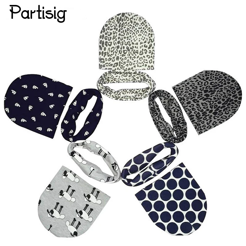 

Baby hat Cotton Printing Baby Caps Baby Winter Hat Scarf Set Leopard Cap Scarf For Baby Boy Girl Children's Hats