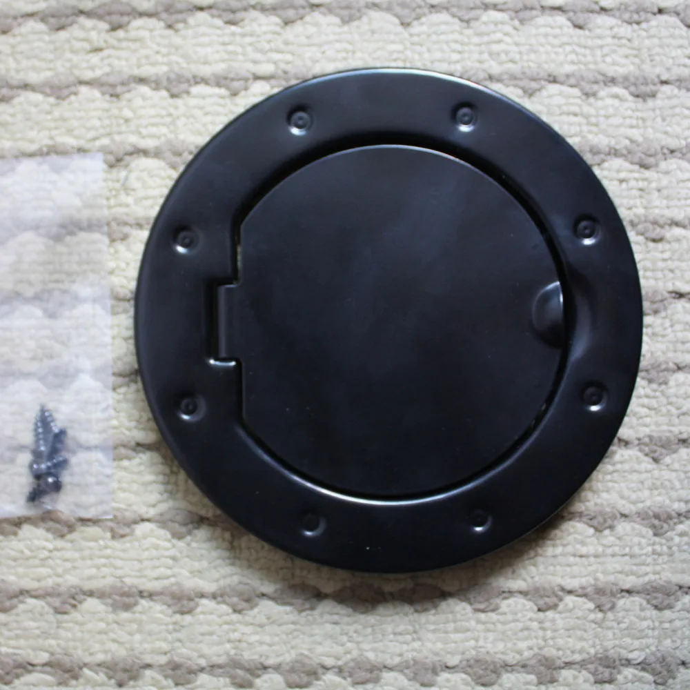 Fuel door cover,Non Locking Gas Hatch Cover in Black Painted Stainless