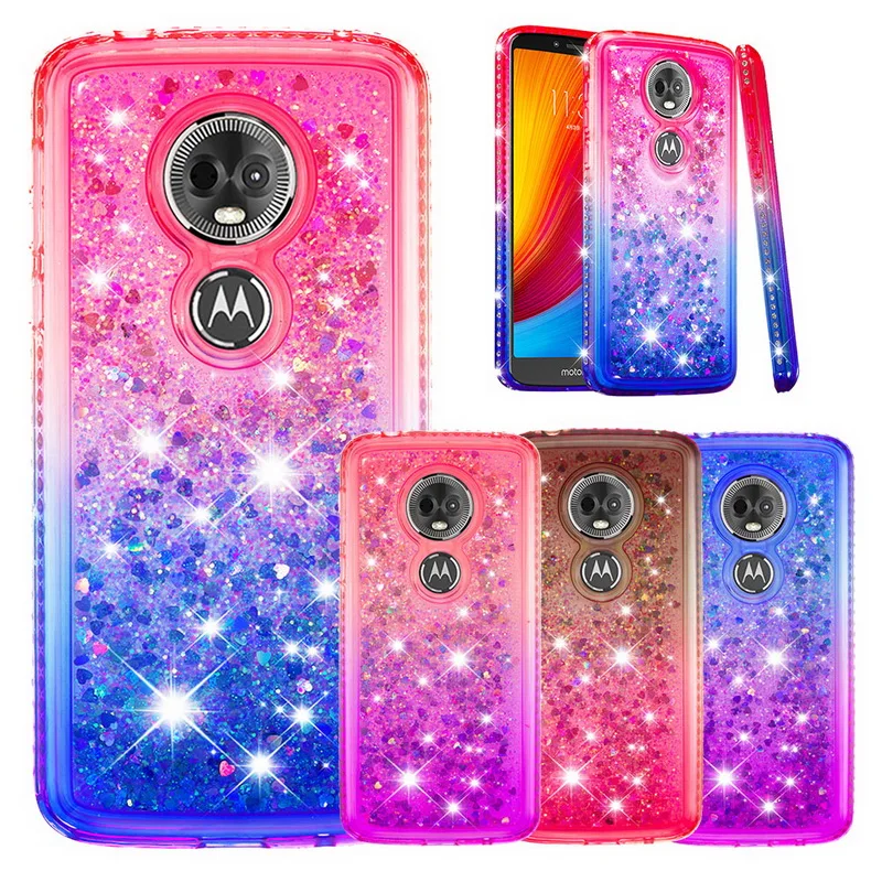 Блестящий 3D Алмазный блестящий чехол с сыпучим песком для Motorola Moto G6 Plus (2018) E5 Play US EU