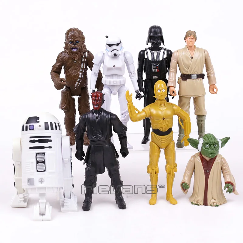 

Star Wars Darth Maul Darth Vader R2-D2 Yoda Stormtrooper Chewbacca C-3PO PVC Figures Toys 8pcs/set