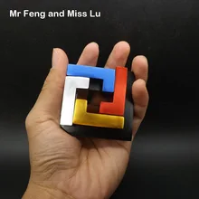 Коллекция красочных металлических пазлов из алюминиевого сплава, игра-головоломка для детей