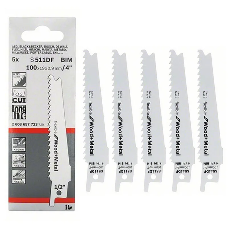 

1Pc 100mm 4 Inches 6TPI Sabre Saws Blades for Bosch Tools Wood Metal Cutting