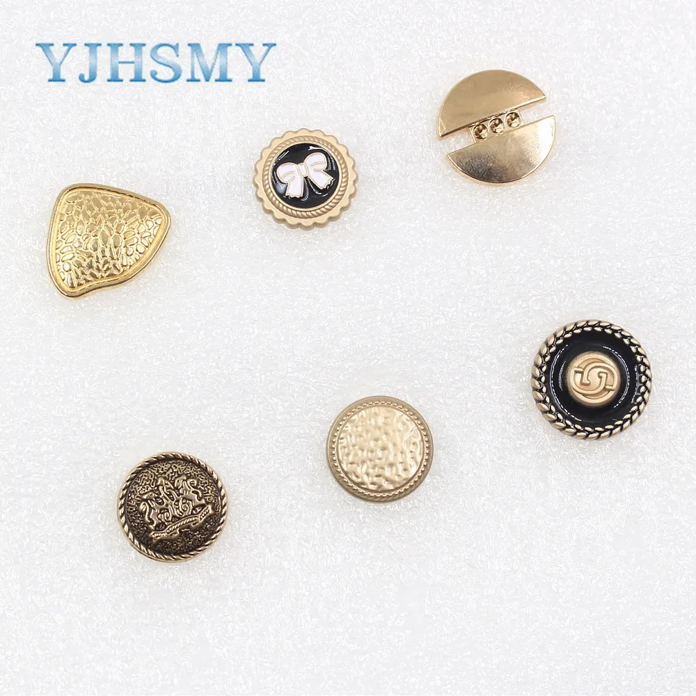 

A-19512-516 10pcs,Metal rhinestone diamond button for gold clothing, perforated decoration, clothing accessories DIY material
