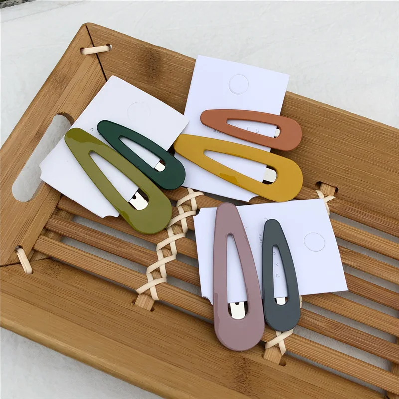 

Korea acrylic hairpins BB clip geometric 12 pieces a lot hollowed color droplet BB clips hair pins for girls