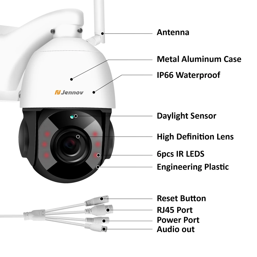 Jennov 1080P da 4.5 Pollici 30X Zoom Ptz Del Cctv di Sicurezza Telecamera Speed Dome Video Sorvegli