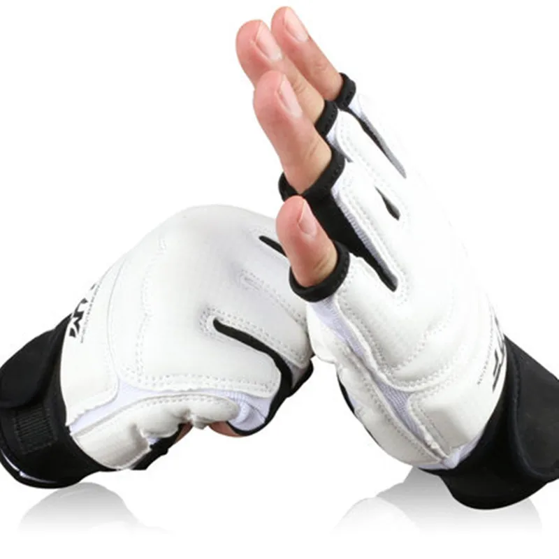 Из искусственной кожи тхэквондо ММА Бокс ногами Пробивание Pad ТКД обучение целевой Санда/Борьба тхэквондо рука гвардии ног охранник - Цвет: TKD Gloves XS 1 pair