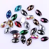 6x12mm 50pcs Horse Eye Shape Sew On Rhinestone Multi-colored Silver Base Beads Sewing On Leaf / Marquise Stones Two Holes ► Photo 2/6