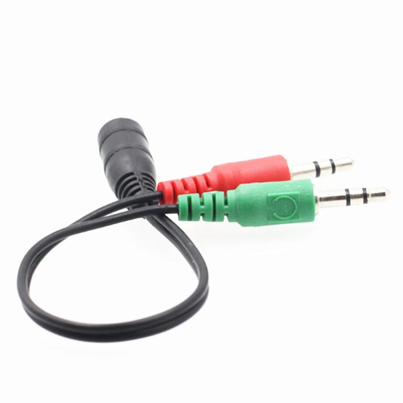 Rankman 10pcs Splitter AUX Cable 2 Male to 1 Female with Mic 3.5 Jack Extension Audio Cable for Speaker Phone Car Earphone