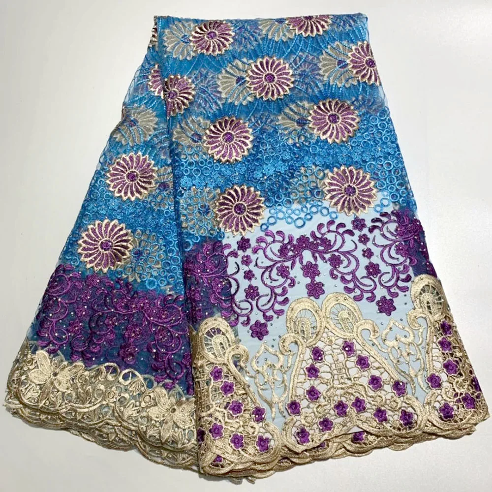 

2018 Nigerian Tulle Lace Fabric Fast Shipping African Lace Fabric For Wedding Embroidery With Stones Lace Fabric