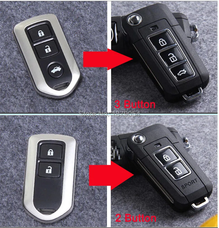 Фирменная Новинка! 3 кнопки/2 кнопки модифицированный Флип складной дистанционный чехол для ключа для Toyota Camry Prado Highlander Yaris Vios