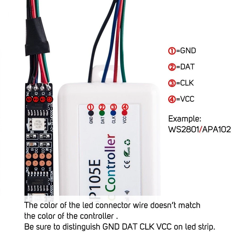 SP105E Bluetooth 4 0 SPI LED Magic controller iOS Android APP для WS2801 WS2811 LDP6803 SK6812 WS2812B IC Led Strip light 5V 24V|spi led|magic