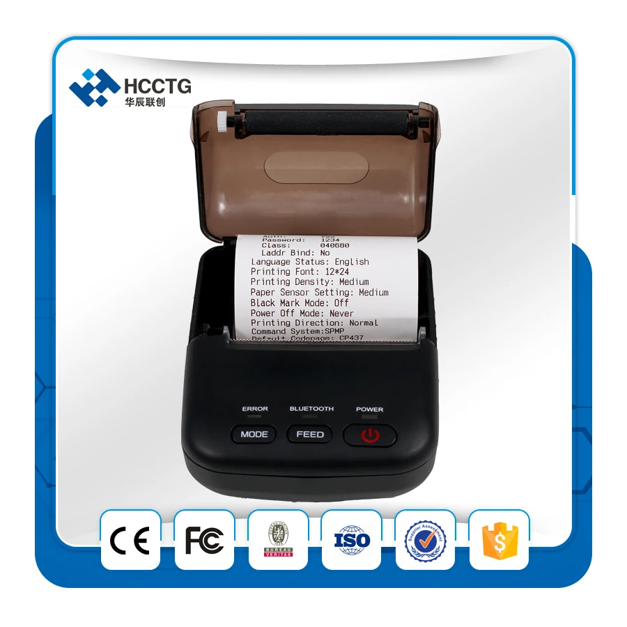 Stampante Pos Portatile Da 58Mm Stampante Termica Bluetooth 4.0 Stampante Per Ricevute Mini Stampante Portatile Protable