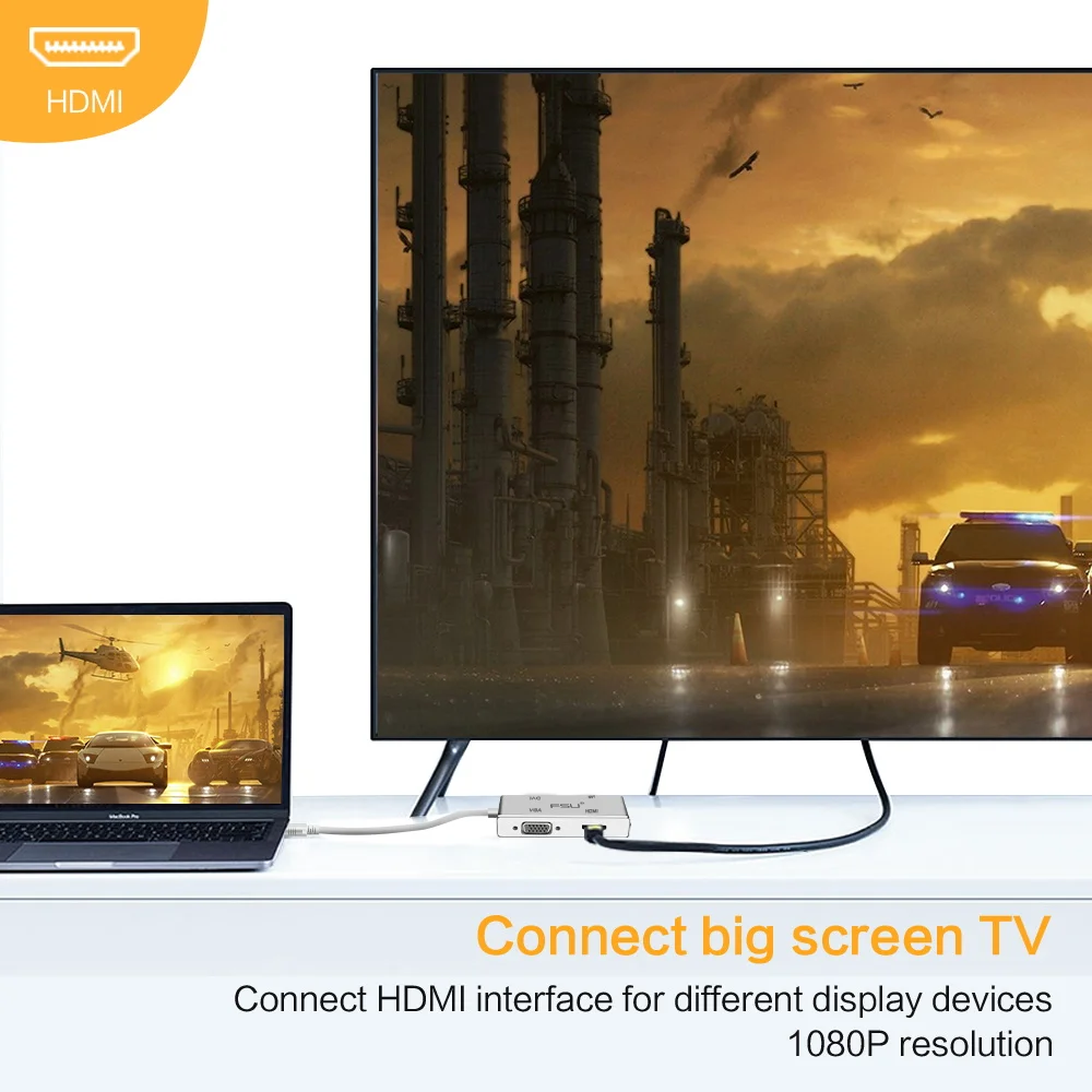 4 в 1 мини usb 3 0 к HDMI конвертер коробка 1080P USB VGA DVI 10/100 Ethernet Lan адаптер кабель для