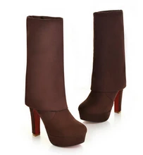 red bottom high boots