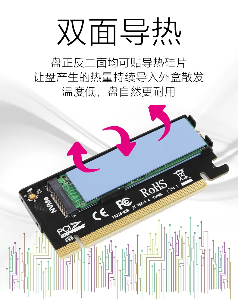 JEYI CoolSwift тепловыделение M.2 NVMe SSD NGFF к PCIE X4 адаптер MKey интерфейсная карта Suppor PCI Express 3,0x16 полная скорость