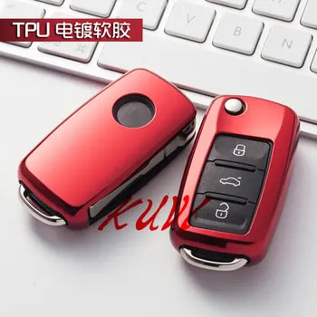 

Soft TPU car key cover case shell fob for VW Golf Bora Jetta POLO GOLF Passat For Skoda Octavia A5 Fabia For SEAT Ibiza Leon