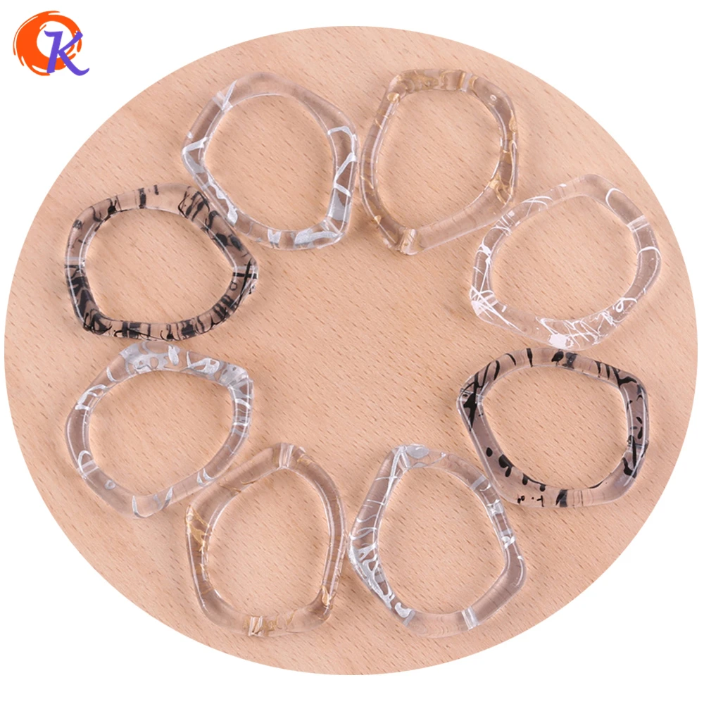 

Cordial Design 100Pcs/Lot 35*29mm Acrylic Beads/Clear With Wire Drawing Beads/Ring Shape/Earring Findings/Jewelry Making