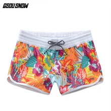 GSOU зимние женские пляжные шорты Бермуды шорты для серфинга купальные костюмы короткие летние шорты для плавания с принтом больших размеров
