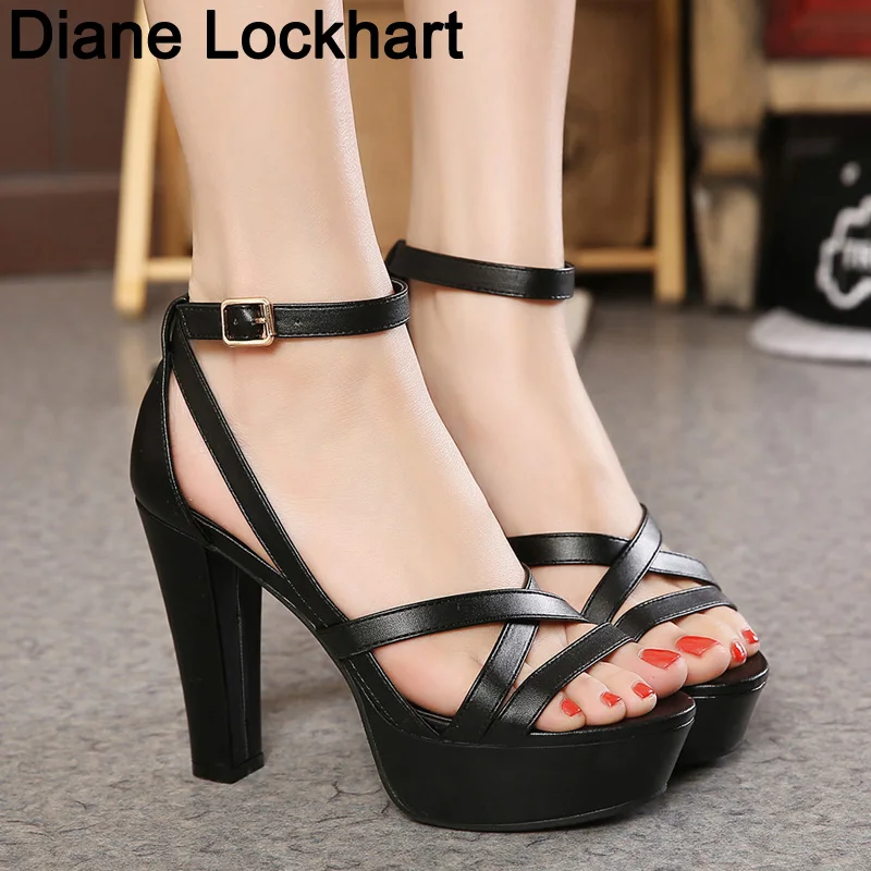 

Sandals Women Shoes 2019 New Summer Gladiator Ankle strap Thick high heels platform sandals Rome style Thin Heels zapatos mujer