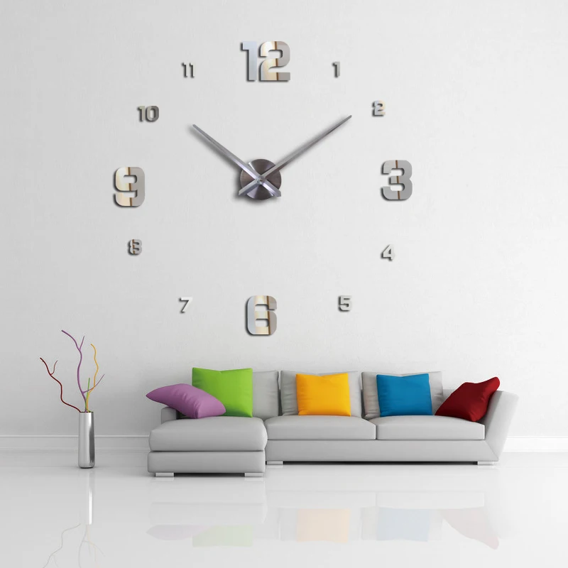

Affordable parity home decoration Balcony/Courtyard wall stickers mirror effect Brief style diy quartz wall clock still life