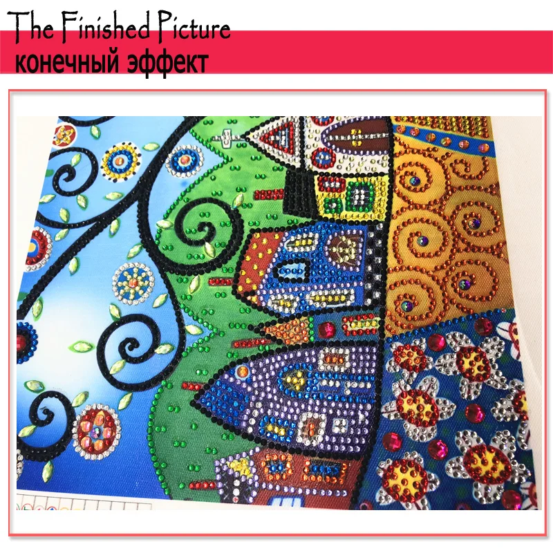 RUBOS DIY Diamond Embroidery House Abstract Art Religion Diamond Painting Mosaic Scenery 5D Big Bead Pearl 3D Crystal Glass Sale (30)