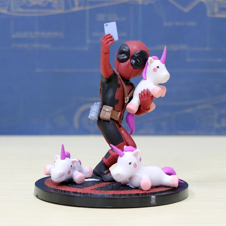 

Deadpool Unicorn selfie toys 10cm X-MAN Cute Deadpool Figure Model Dolls Toys