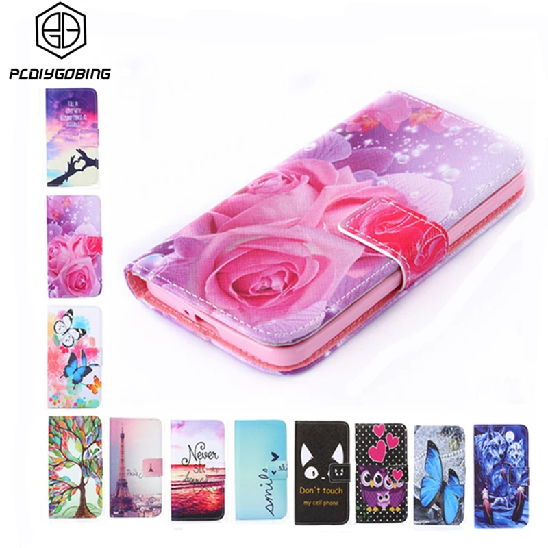 

New Wallet Style Rose Flower Tower Pattern Full Cover Flip Painting PU Leather Case for Samsung Galaxy S3 i9300 / S3 Duos i9300i