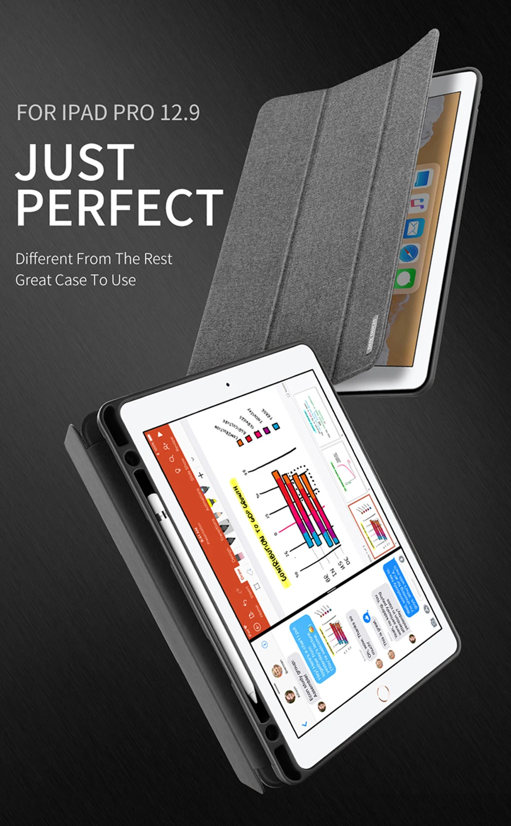 DUX DUCIS Smart Case для iPad 9,7 2018 Pro 10,5 2017 кожа флип чехол для iPad 9,7 2018 Pro 12,9 10,5 2017 с карандашницей