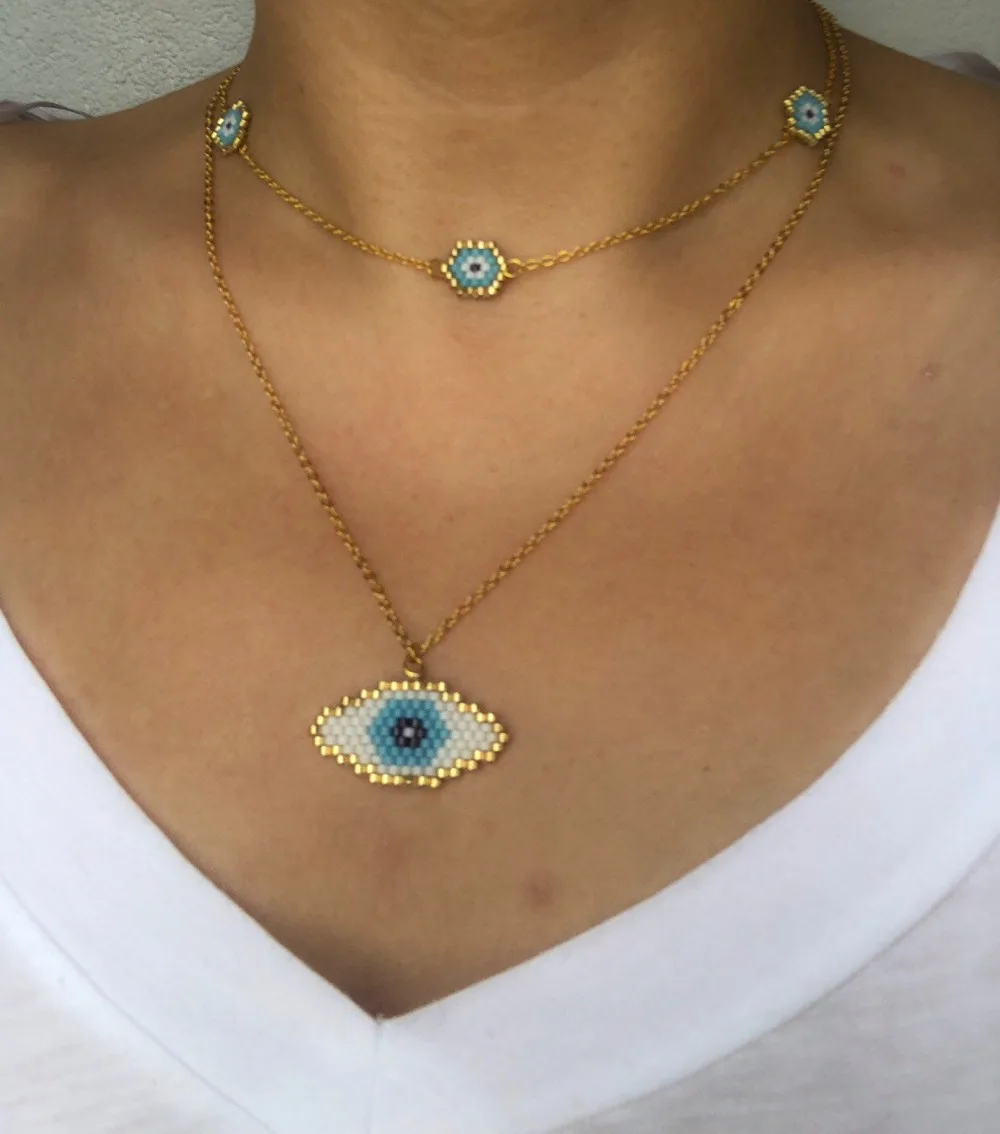 Go2boho MIYUKI ожерелье s Турецкий Дурной глаз чокер Insta модное ожерелье Золотая цепочка женские новые ювелирные изделия ручной работы подарок