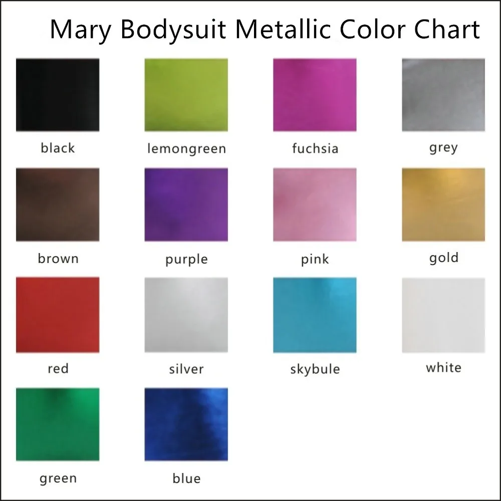 Mary Bodysuit Metallic color chart