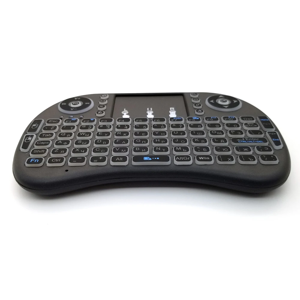 7 Colors Backlit i8 Mini Wireless Keyboard 2.4ghz English Russian 3 Colour Air Mouse with Touchpad Remote Control Android TV