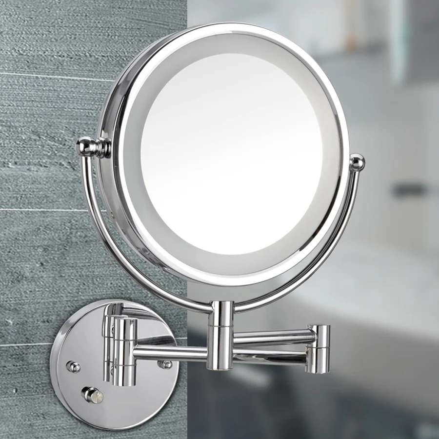 

8.5 Inch Professional Makeup LED Mirror Wall Folding Portable Mirror Double Circular Definitio Cosmetic Mirror with Light
