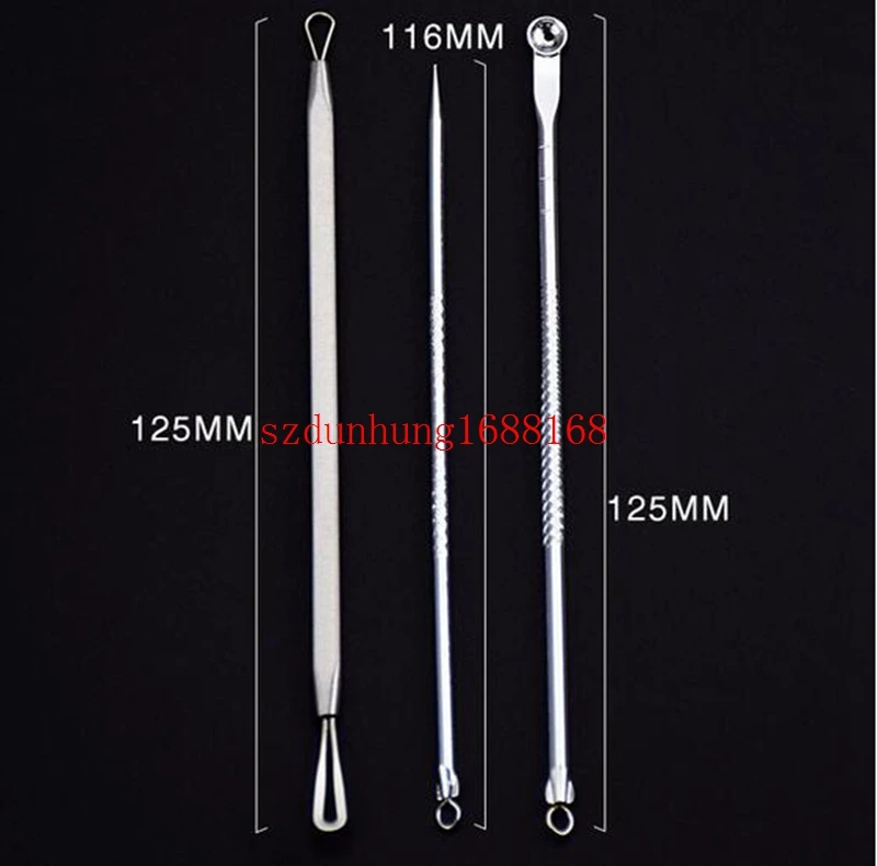 Ferramenta de Cosméticos de Cuidados da Pele Prata Cravo Comedão Remover Acne Blemish Pimple Extractor 500 Pcs 9 Tesouras da cutícula