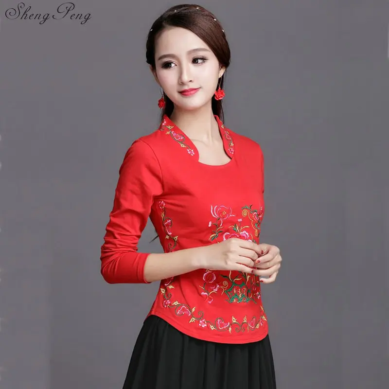 Китайская традиционная одежда для женщин qipao Топ Восточная одежда Древний китайский костюм Топ Китайский cheongsam Топ Q612 - Цвет: 2