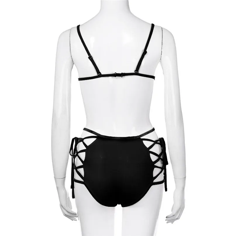 New Sexy Wire Free Bikinis Strips Bandage Women Swimwear Swimsuit Push Up Bikini Set Cutout Beach Bathing Suits Swim Wear #J20 (8)