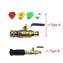 Регулируемый водяной пистолет сопла высокого давления автомойка водяной пистолет водяной шланг разъема quick release разъем с латунный шаровой клапан
