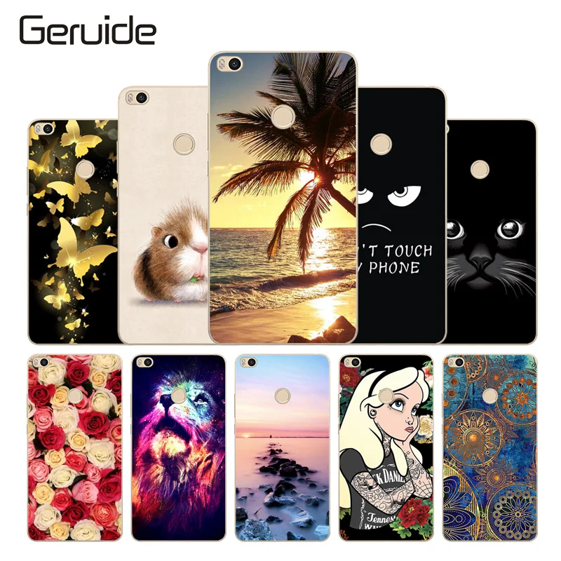 

Geruide Xiaomi Mi Max 2 Case Cover, 3D Printing Soft Silicon TPU Phone Back Cover For xiaomi mi max 2 Capa