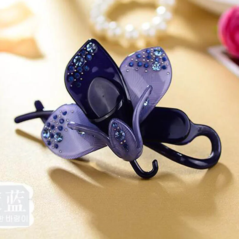 

Hair Torsion Clamp French barrette accessories for Women Flower Ponytail Crystal Acrylic decoration Hairpins clips Headdress