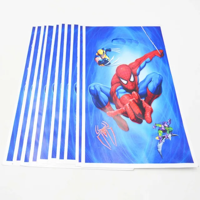Bolsa de regalo de Spiderman, bolsa de caramelos/Botín con temática de dibujos animados para fiestas, eventos, decoración de cumpleaños, suministros para fiestas, 10 Uds. - Imagen 3