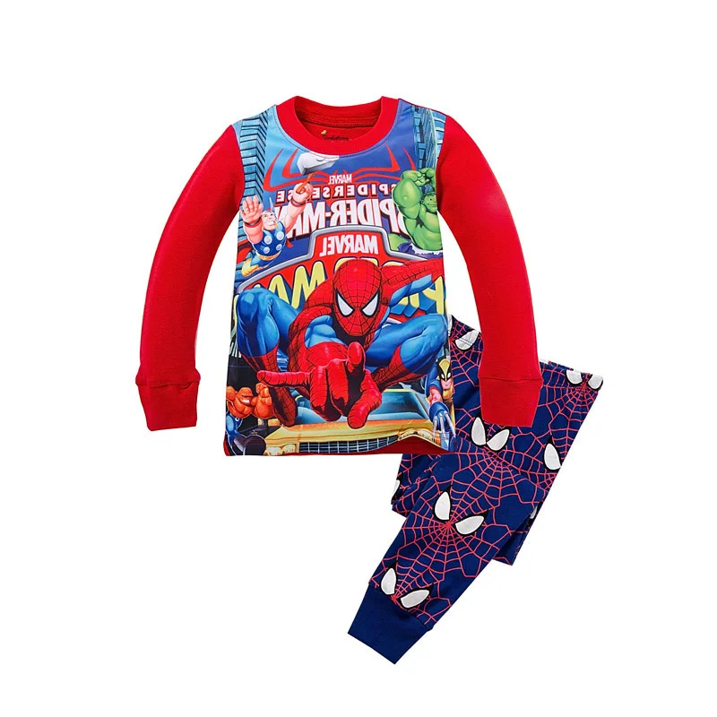 Детская Пижама с символикой Супермена Бэтмена, пижама с человеком-пауком, комплект для девочек, пижама в стиле принцессы Детская мультфильма «Мой маленький пони», детские пижамы для сна машины, одежда для сна, пижамный комплект для мальчиков - Цвет: A002