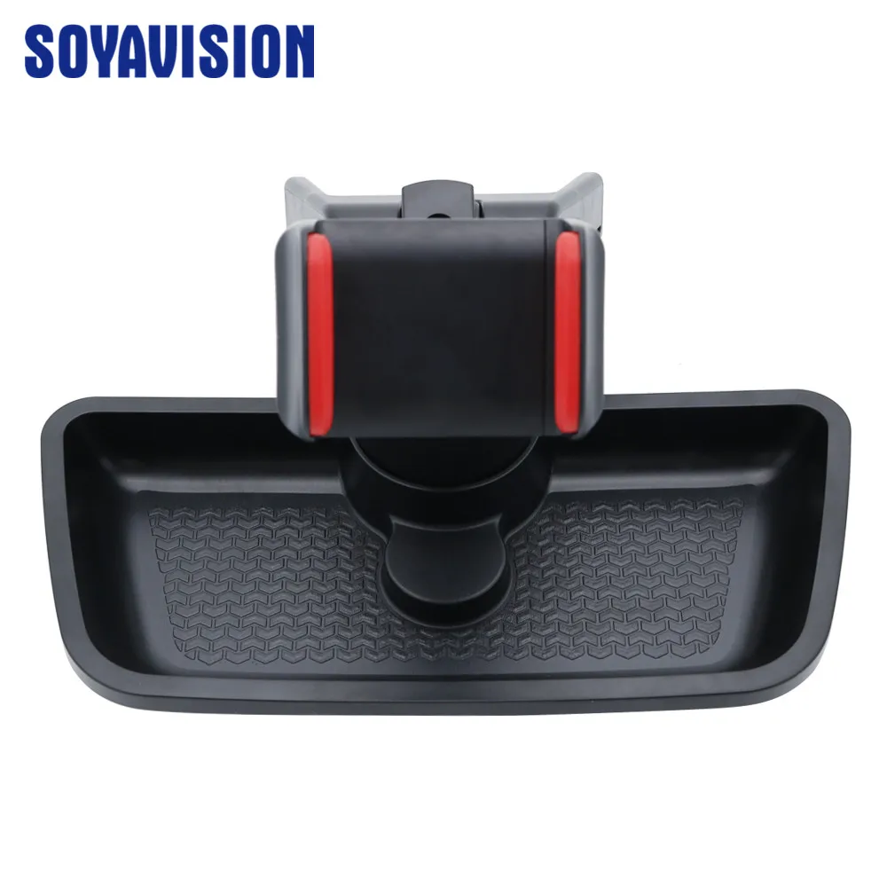 Black ABS Cell Mobile Phone Ipad Holder Car GPS Bracket Dash Mount Holder Storage Organizer Box for Jeep Wrangler JK 2012-2017 (21)