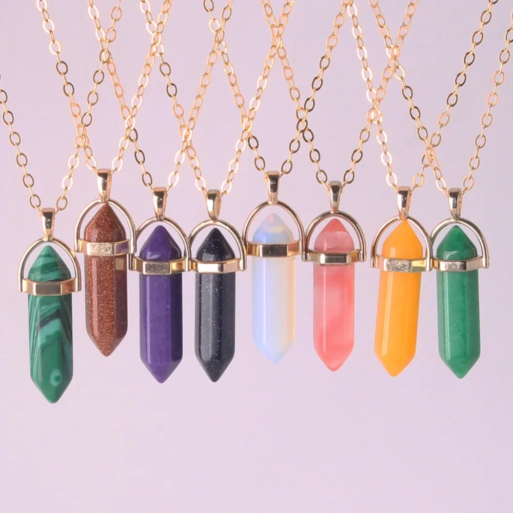 

Druzy 1pc gold color natural crystal stone pendant necklace fashion rose quartzs opal lapis pendant necklace for women jewelry