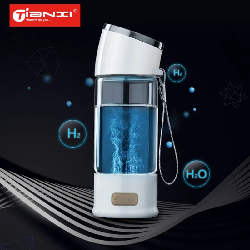 TIANXI 300 мл 5-го поколения водородная бутылка для воды из боросиликатного стекла ионизатор бутылок Водородная вода USB перезаряжаемая BPA-free